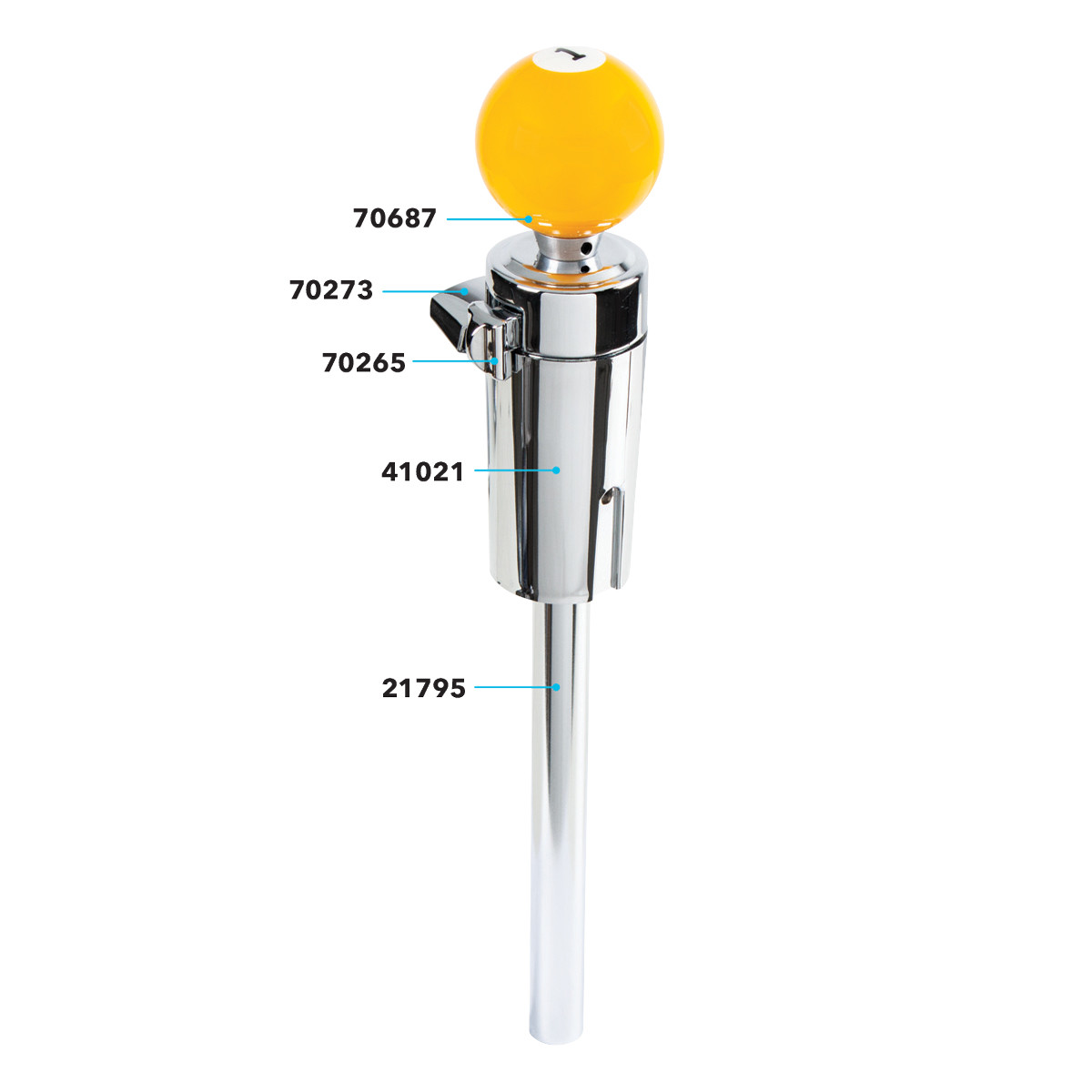 Number "1" Pool Ball Gearshift Knob For 13/15/18 Speed Eaton Style Shifters