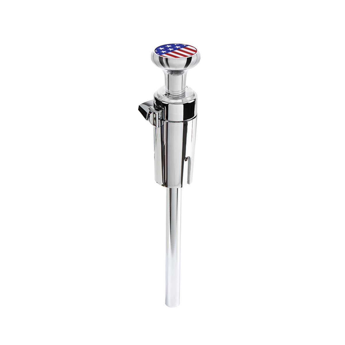 Chrome 13/15/18 Speed Thread-on Gearshift Knob w/ Adaptor - US Flag