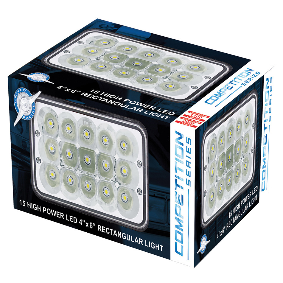 15 High Power LED 4" X 6" Rectangular Light