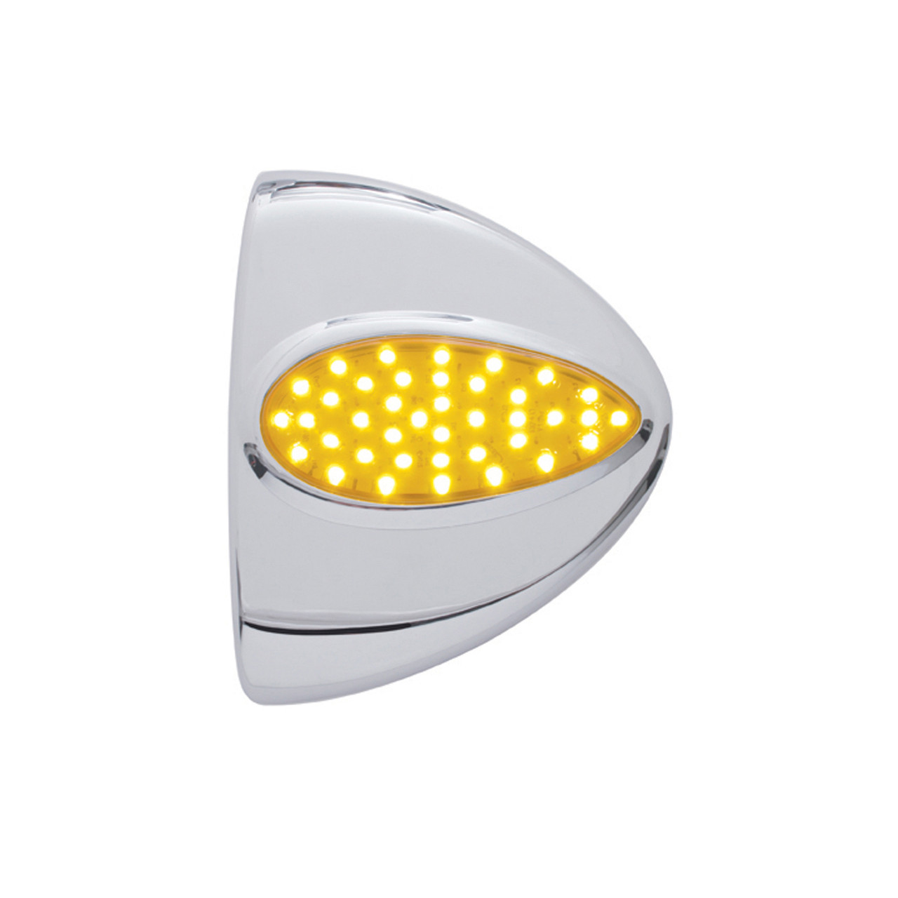 39 LED Teardrop Headlight Turn Signal Light Cover For Peterbilt - Amber LED/Amber Lens