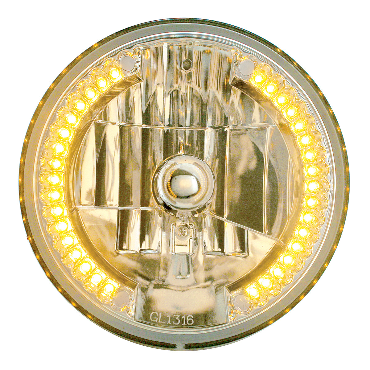 7" Crystal Headlight w/ 34 Amber LED Position Light