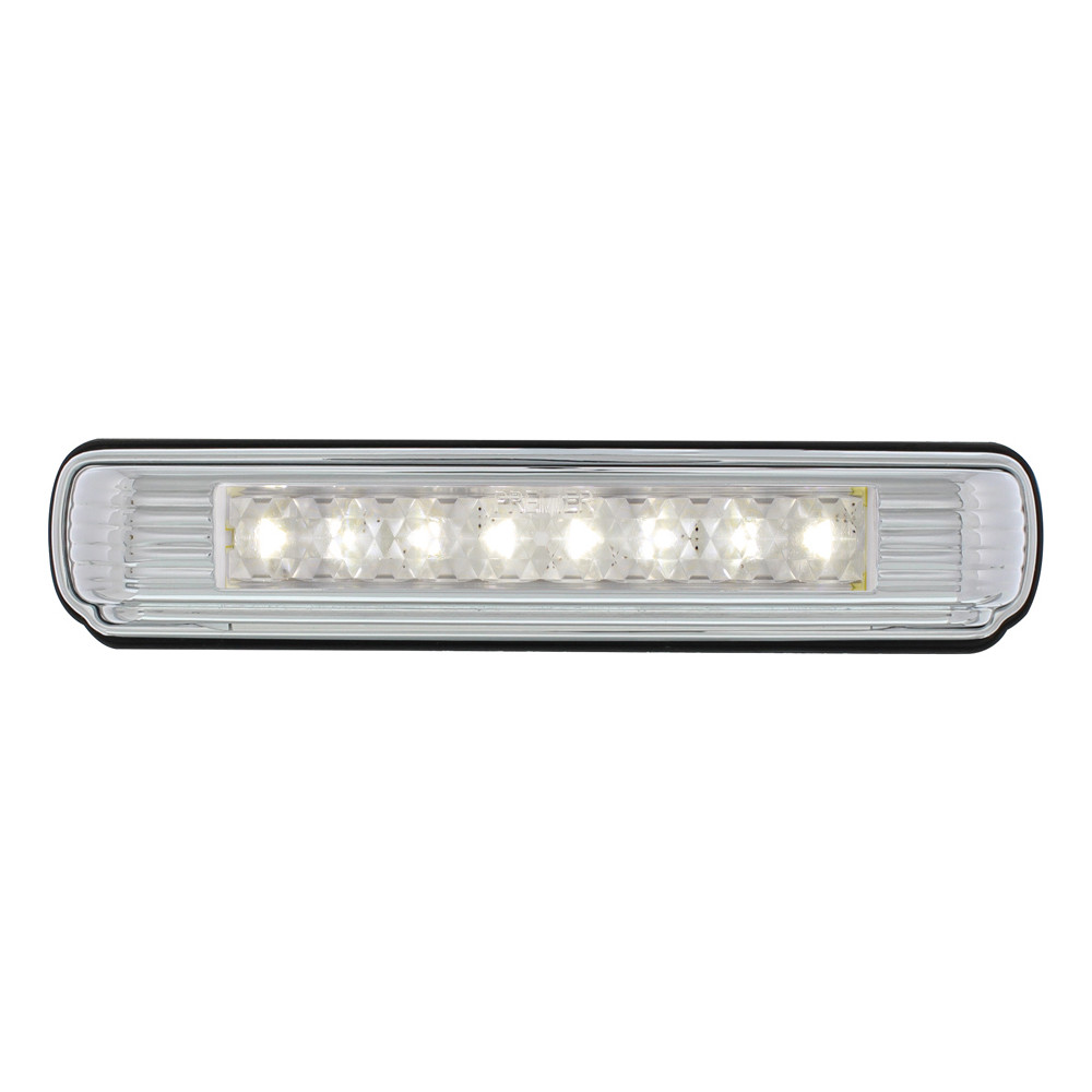 Chrome License Plate Light With White LED Backup Light - White LED/Clears Lens