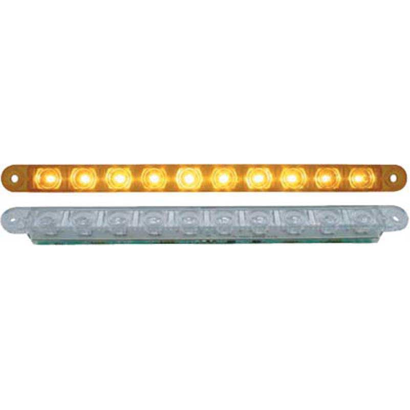 10 LED 9" Turn Signal Light Bar - Amber LED/Amber Lens (Bulk)