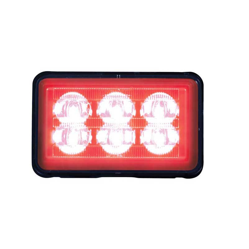 6 High Power LED Rectangular Warning Light W/ Bracket - Amber LED