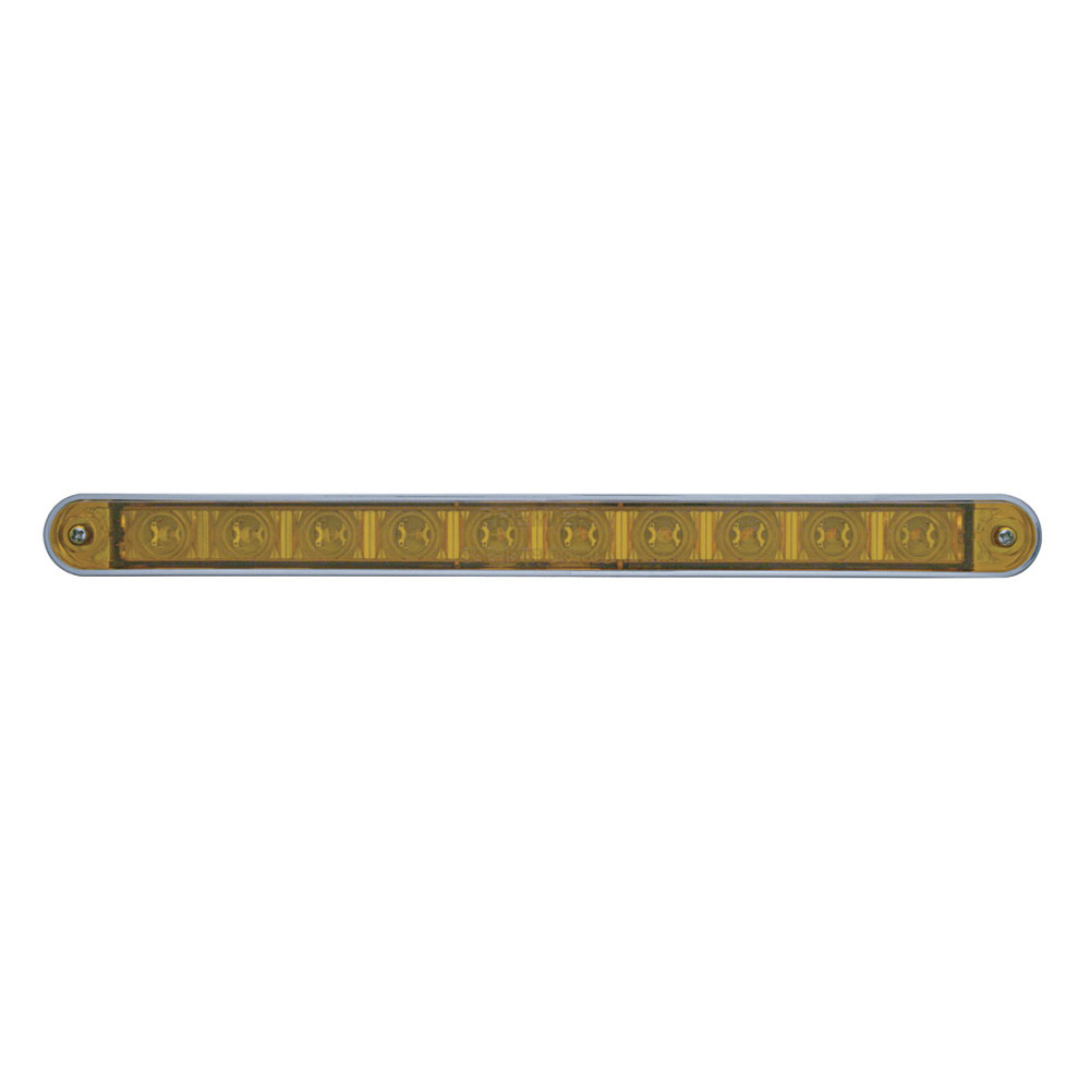 10 LED 9" Turn Signal Light Bar w/ Bezel - Amber LED/Amber Lens