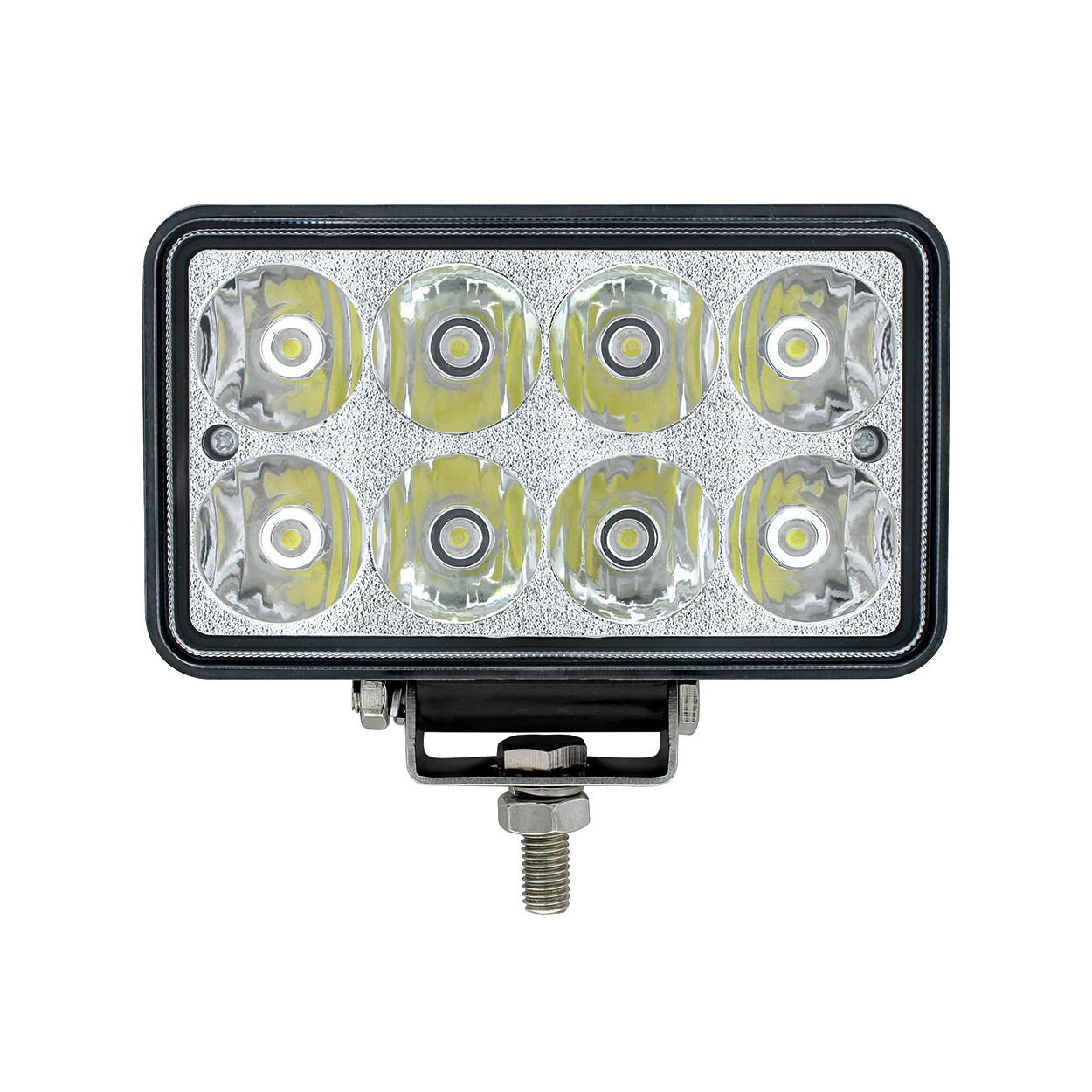 8 High Power LED Rectangular Work Light With Chrome Reflector