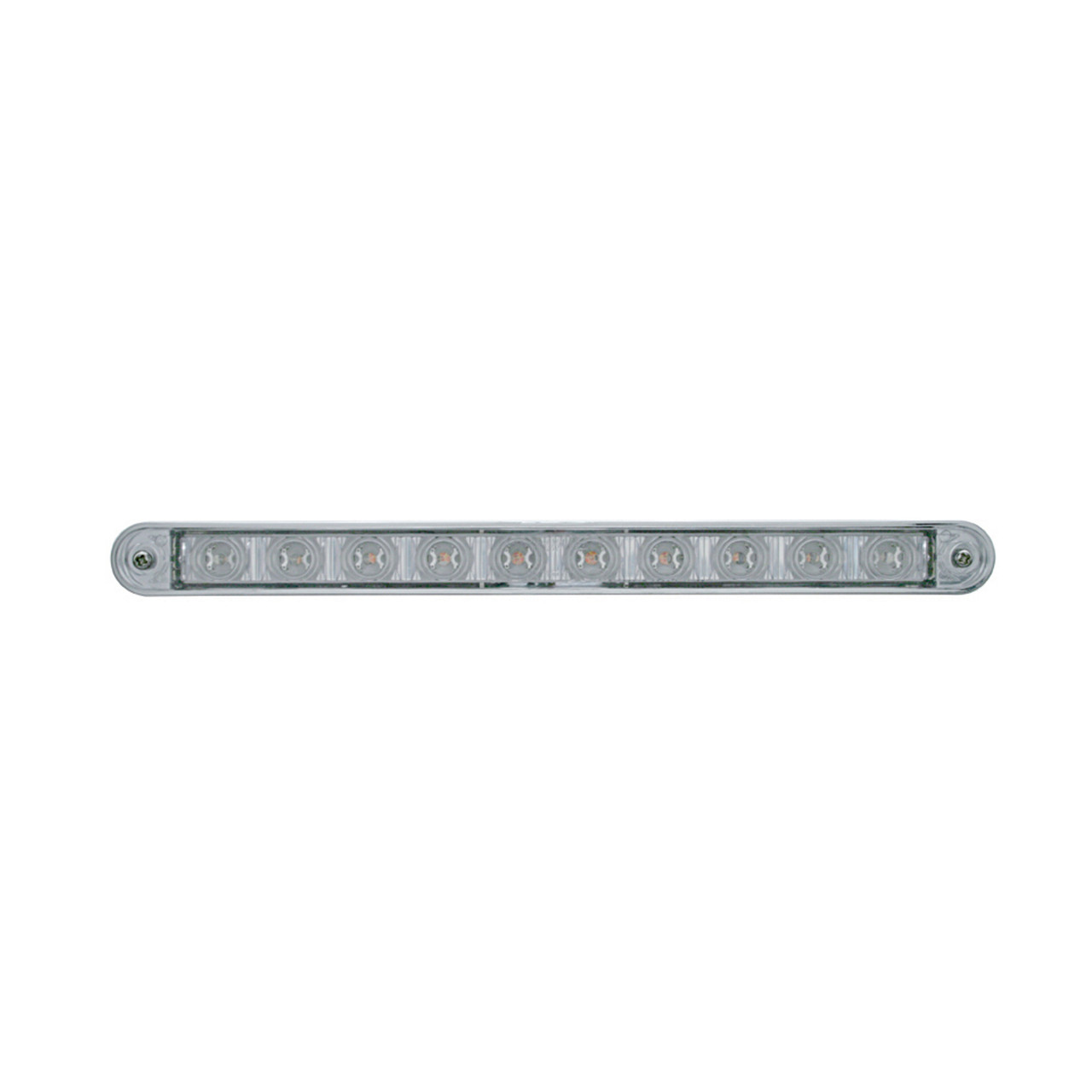10 LED 9" Turn Signal Light Bar w/ Bezel - Amber LED/Clear Lens