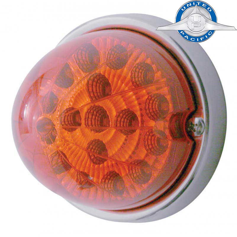 17 LED Watermelon Clear Reflector Flush Mount Kit - Amber LED/Amber Lens United Pacific 37916