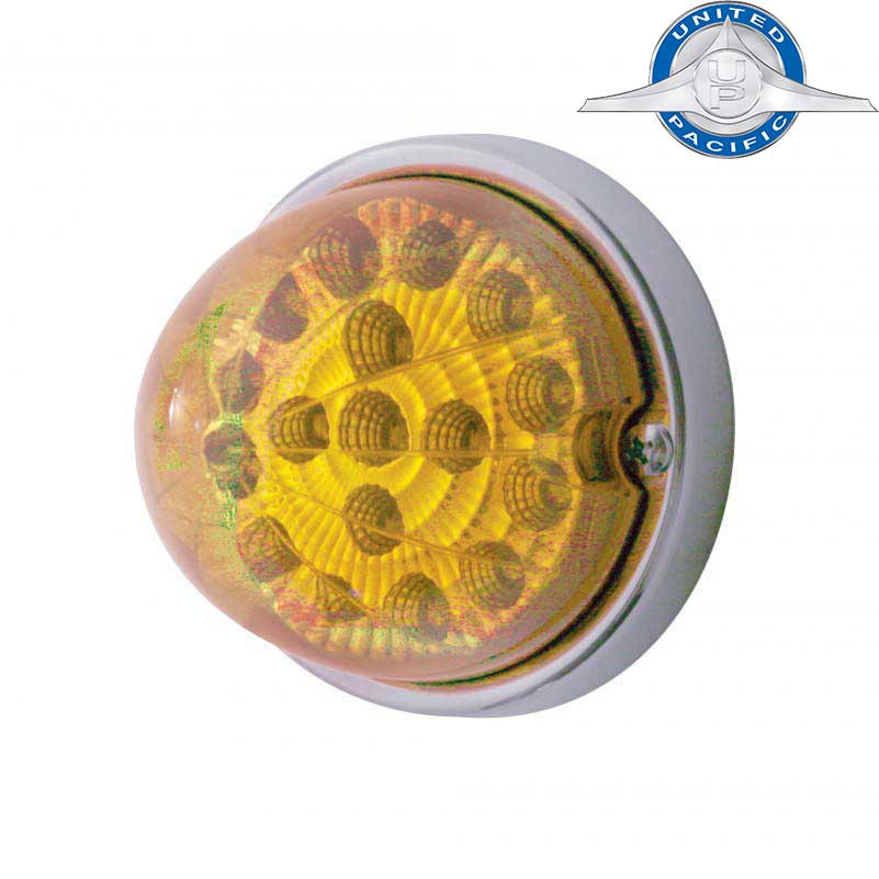 17 LED Watermelon Clear Reflector Flush Mount Kit - Amber LED/Amber Lens United Pacific 37916