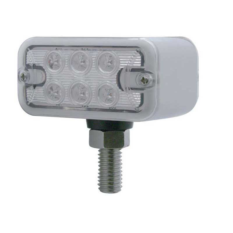 6 LED Dual Function T Mount Double Face Light W/ No Bezel - Amber & Red LED/Amber & Red Lens