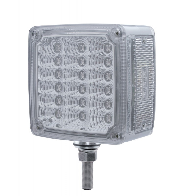 39 LED Reflector Double Face Turn Signal Light (Driver) - Amber & Red LED/Clear Lens