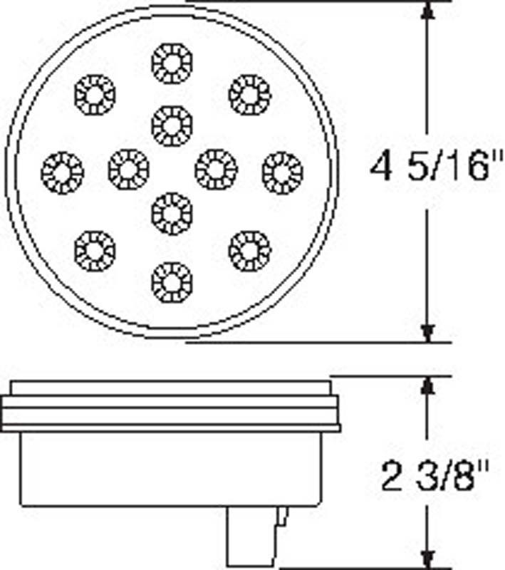 12 LED 4" Reflector Auxiliary/Utility Light - White LED/Clear Lens