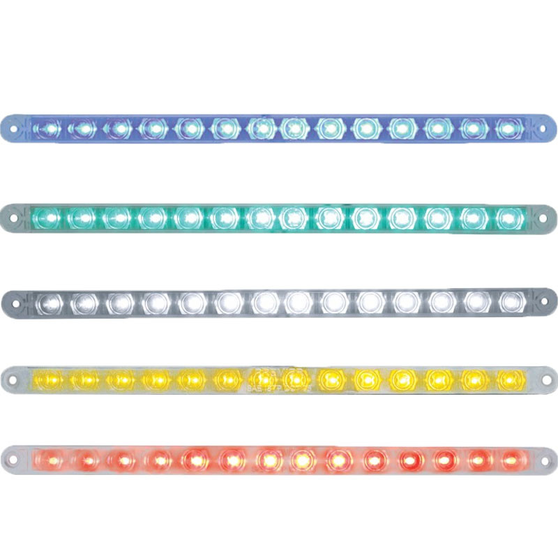 14 LED 12" Auxiliary strip Light - Amber LED/Chrome Lens