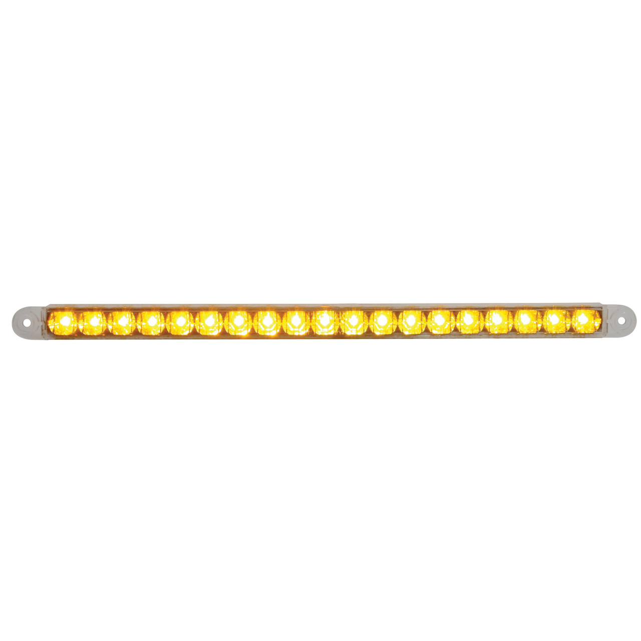 19 LED 12" Reflector Turn Signal Light Bar - Amber LED/Clear Lens