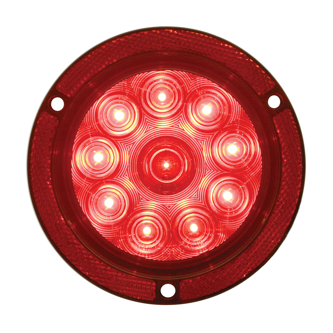 10 LED 4" Reflex Stop, Turn & Tail Light - Red LED/Red Lens