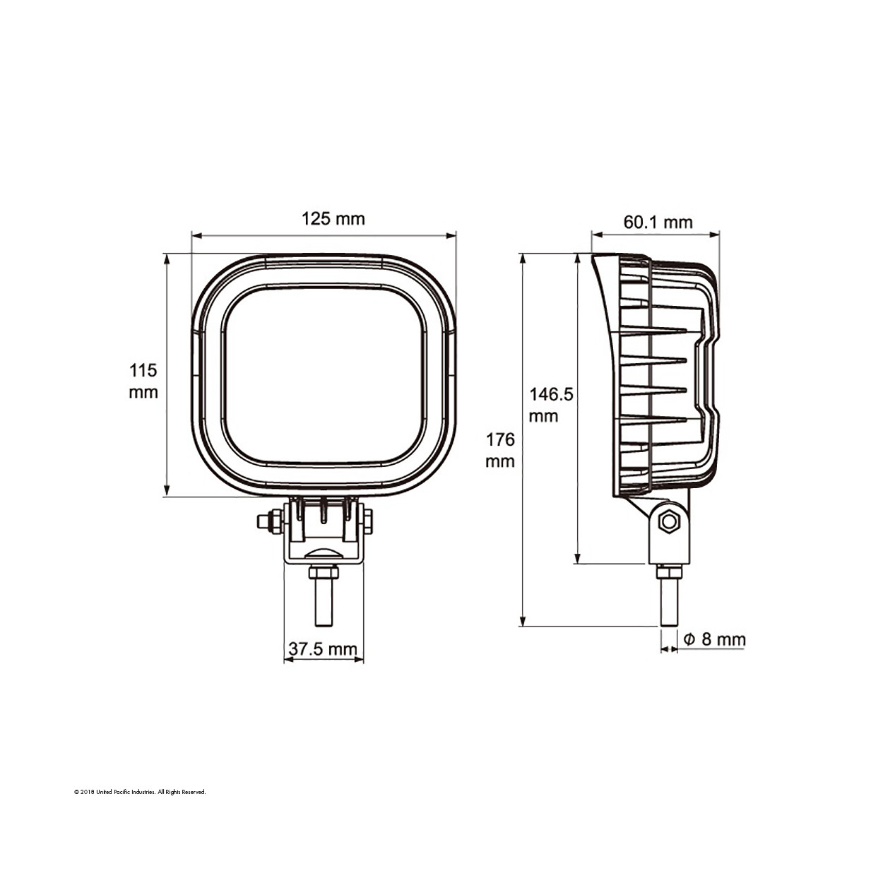 9 High Power 3 Watt LED Work Light - Flood Light