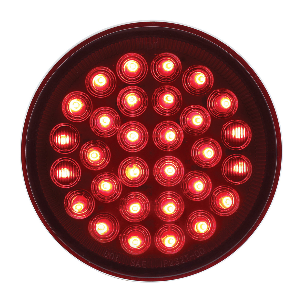 30 LED 4" Round Stop, Turn & Tail Light - Red LED/Red Lens