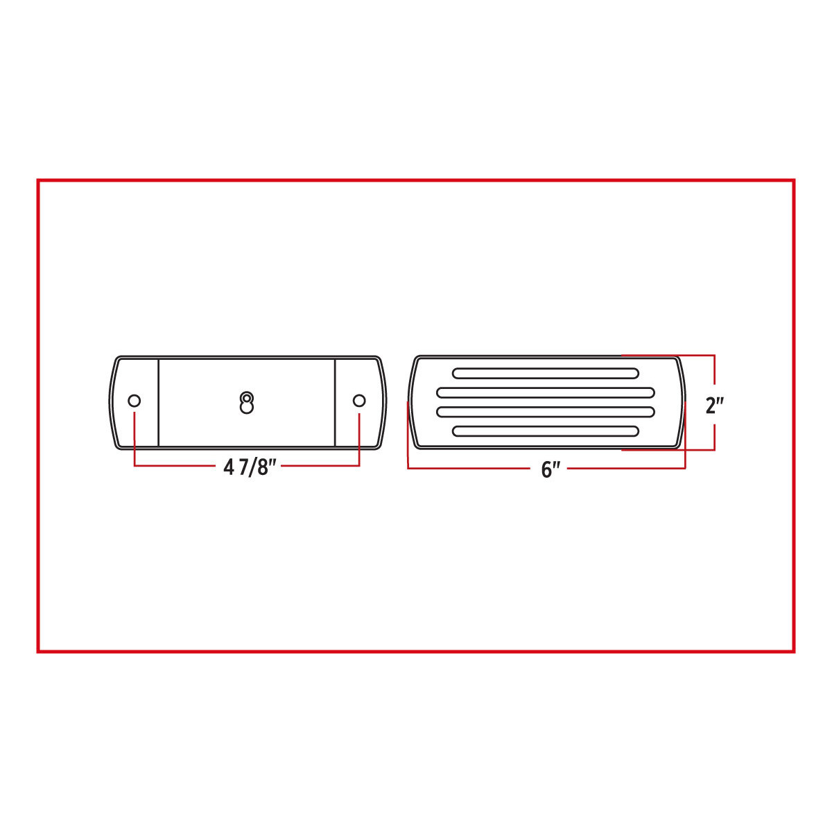 Rectangular Chrome Plated Aluminum Interior Rear View Mirror With Screw-On Mount