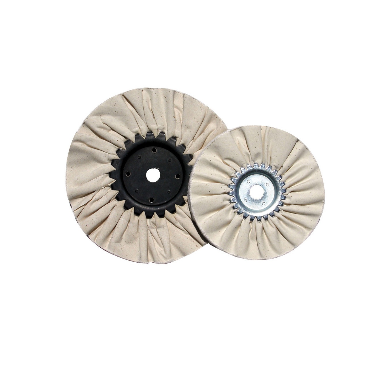 6" White Treated Airway Buff - 5/8" & 1/2" Arbor