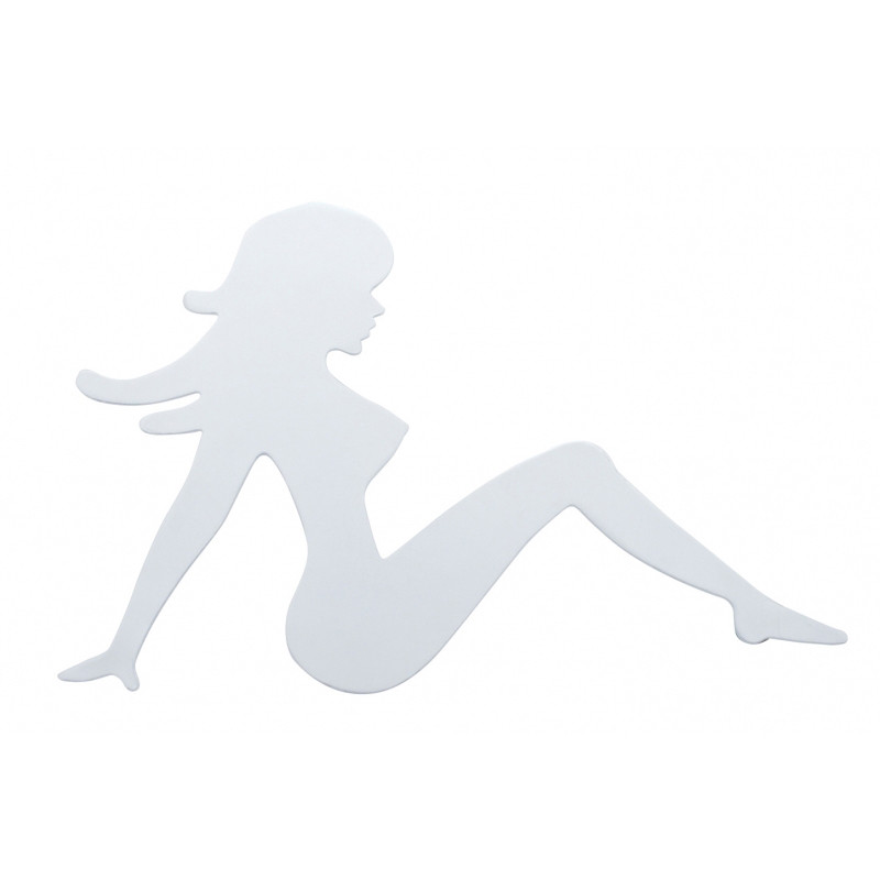 11" X 17" Chrome Sitting Lady Cutout - Facing Right