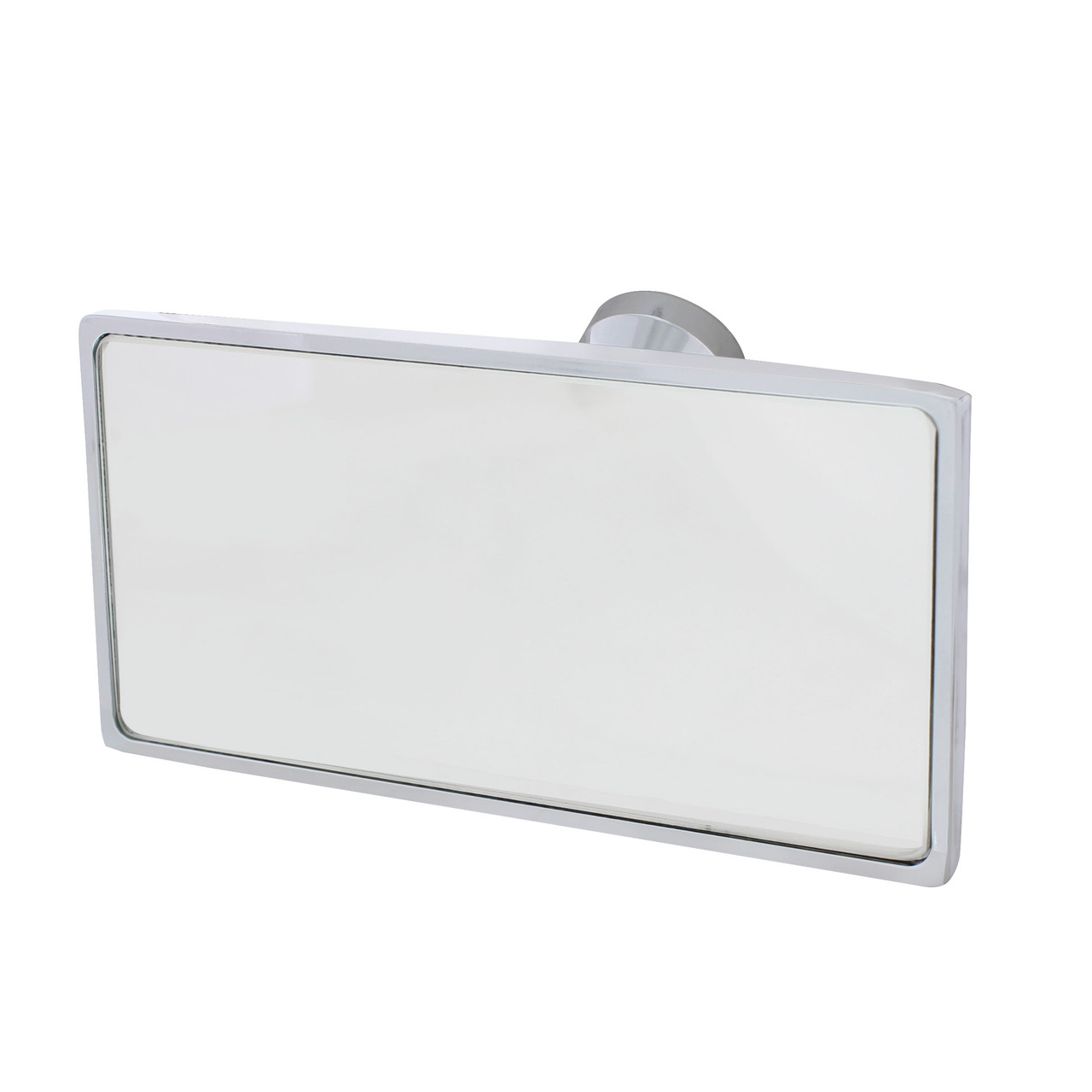 Rectangular Chrome Plated Aluminum Interior Rear View Mirror With Glue-On Mount
