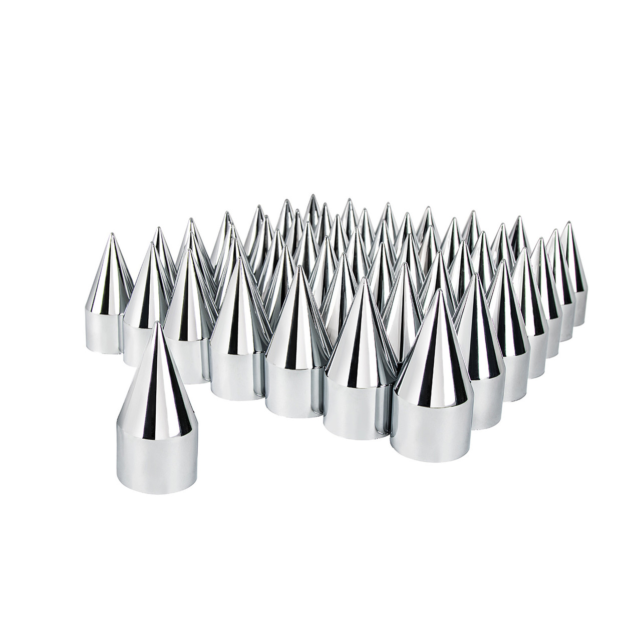 33mm X 4-1/8" Chrome Plastic Spike Nut Cover - Thread-On (Box of 10)