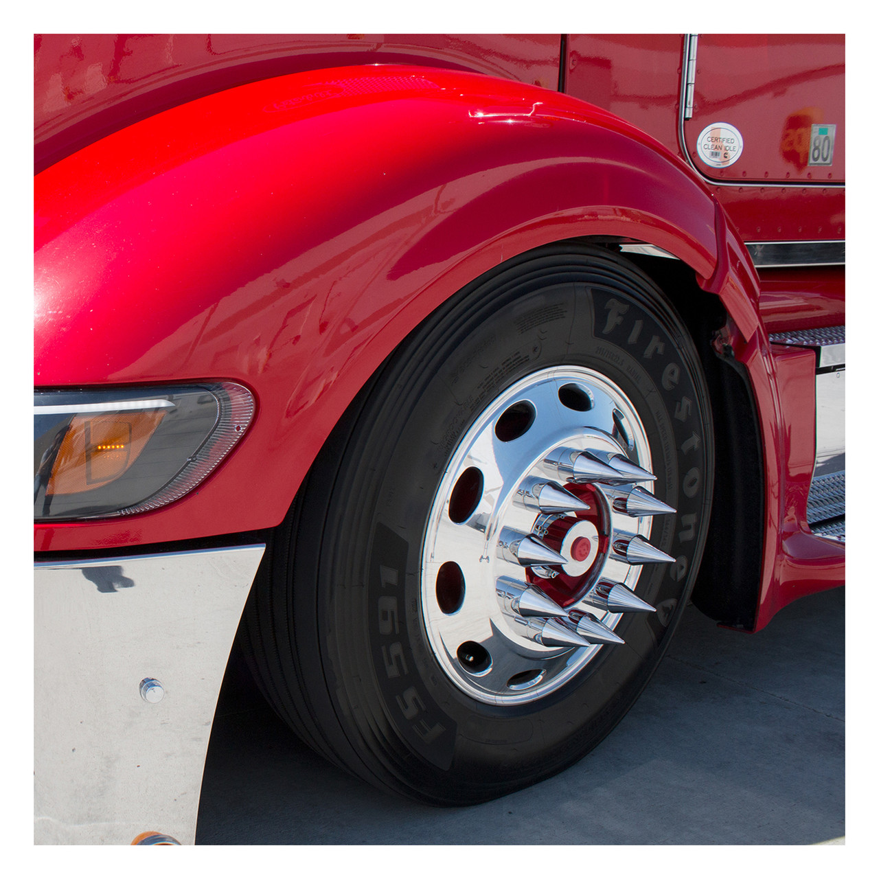 33mm X 4 1/8" Chrome Plastic Spike Nut Cover - Thread-On