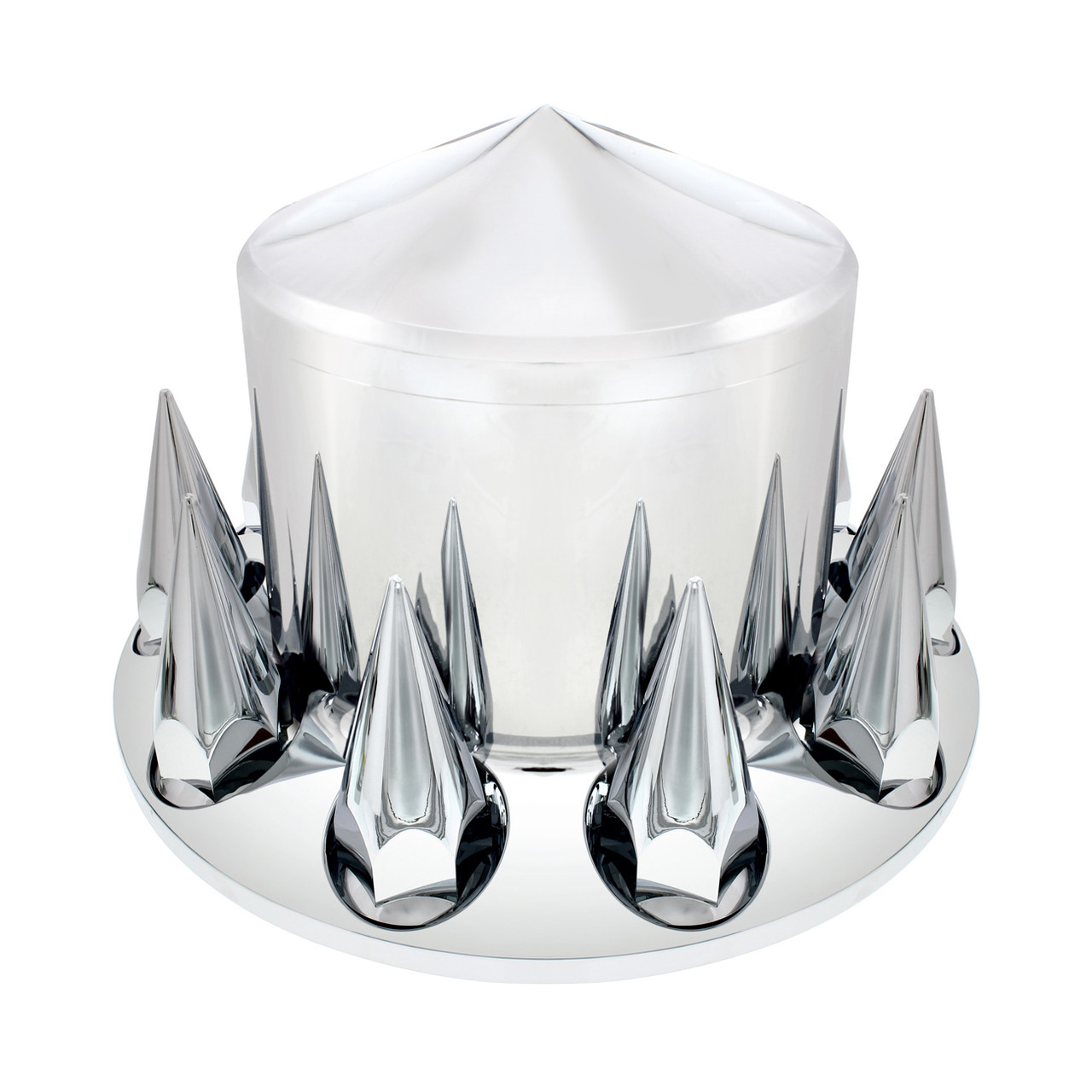 Chrome Pointed Rear Axle Cover w/ 33mm Spike Thread-on Nut Cover