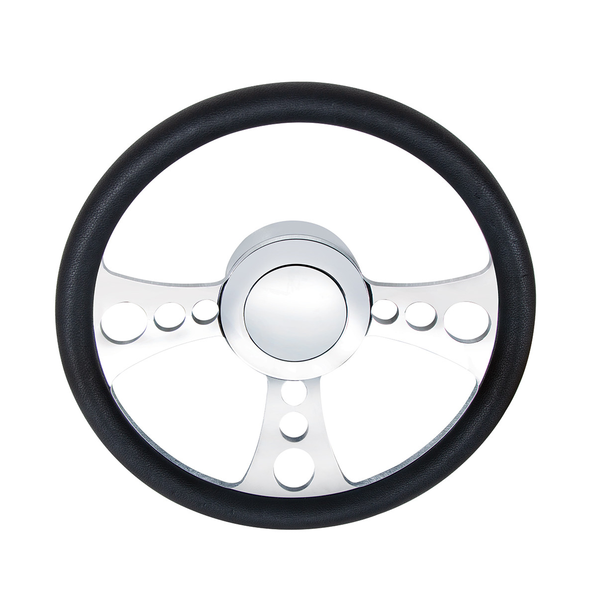 Chrome Aluminum 3-Bolt Hub Adapter for 9-Screw Steering Wheel