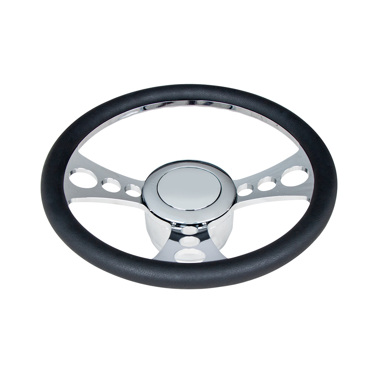 Chrome Aluminum 3-Bolt Hub Adapter for 9-Screw Steering Wheel