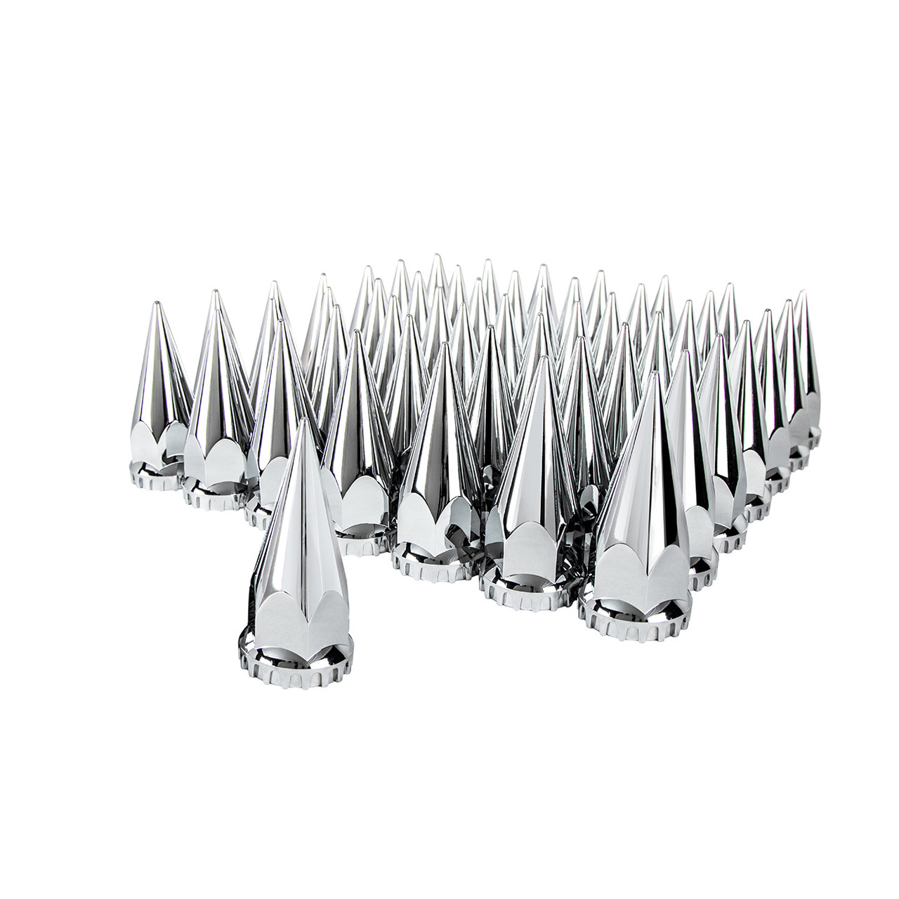 33mm X 4-3/4" Chrome Super Spike Nut Cover - Thread-On (60 Pack)