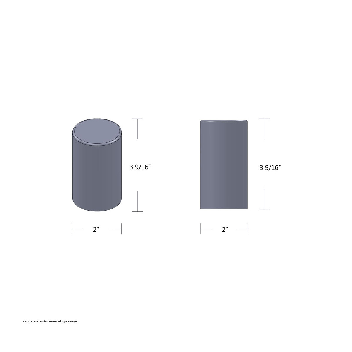 33mm x 3-1/2" Chrome Plastic Cylinder Nut Cover - Push-On