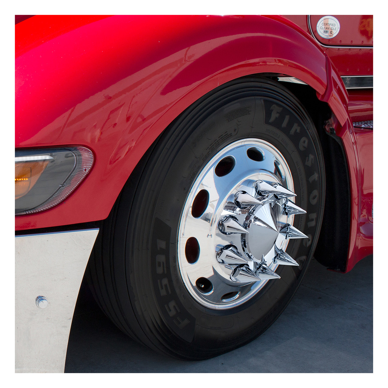 33mm X 4 7/8" Chrome Plastic Super Spike Nut Cover - Push-On