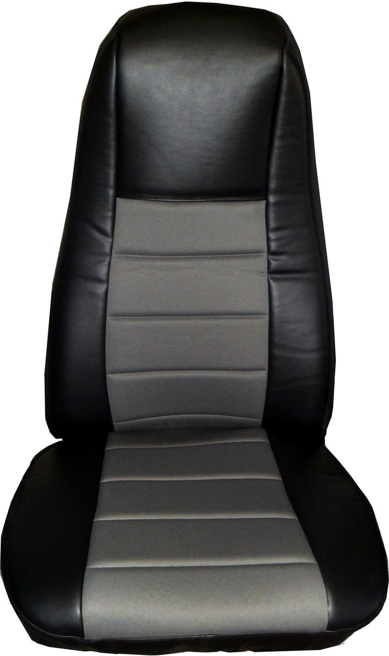 Faux Leather High Back Seat Cover - With Back Pocket