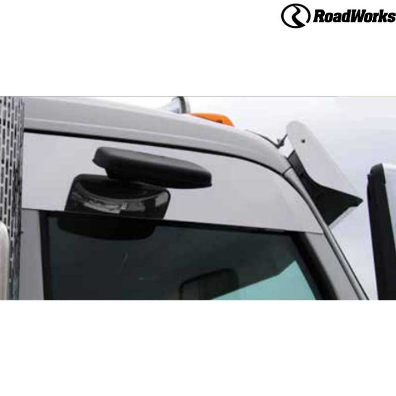 Peterbilt 567 / 579 Polished Finish Top of Door Trim - 8 Inch - With Passenger Mirror Cutout