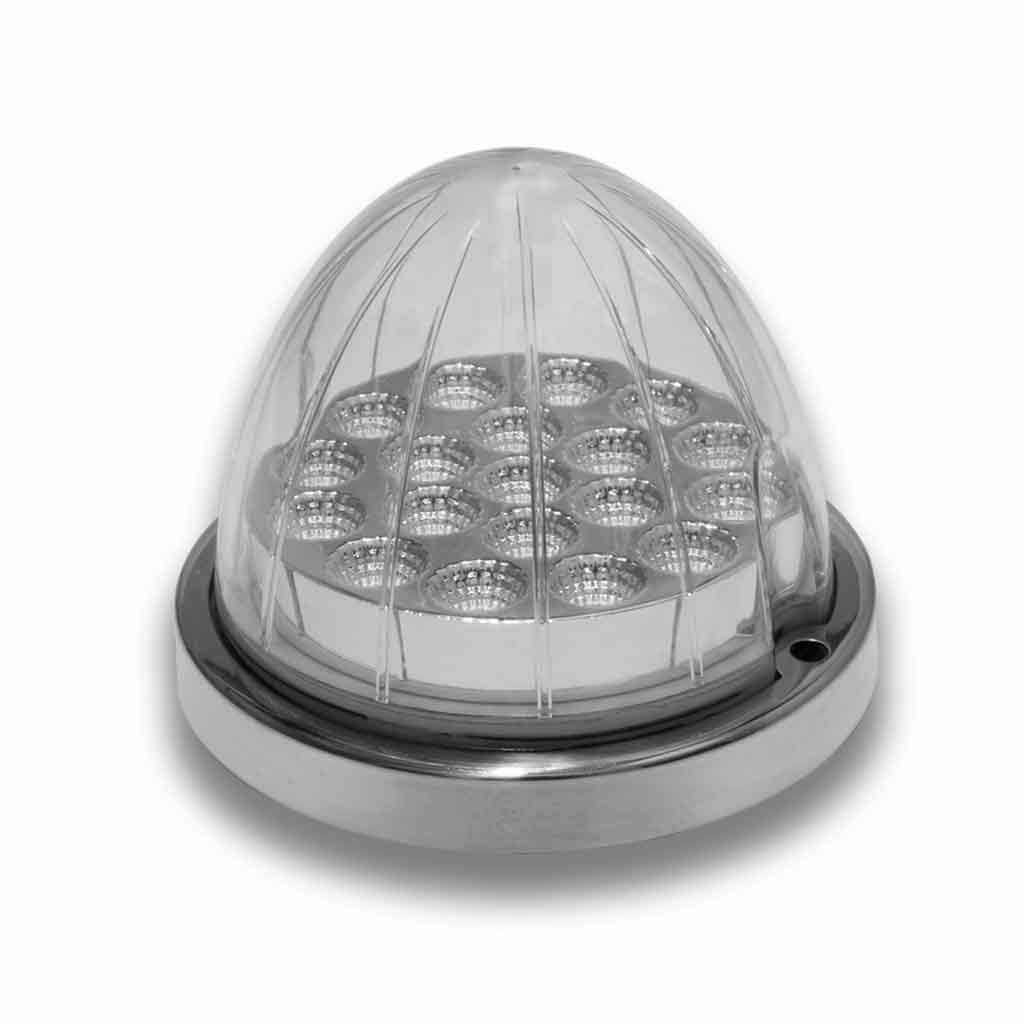 Clear Amber Watermelon LED with Reflector Cup & Lock Ring (19 Diodes)