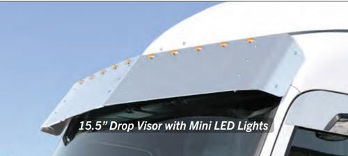 15.5" Drop Visor with (10) Bulls-Eye Holes and Hardware, Peterbilt 579/567