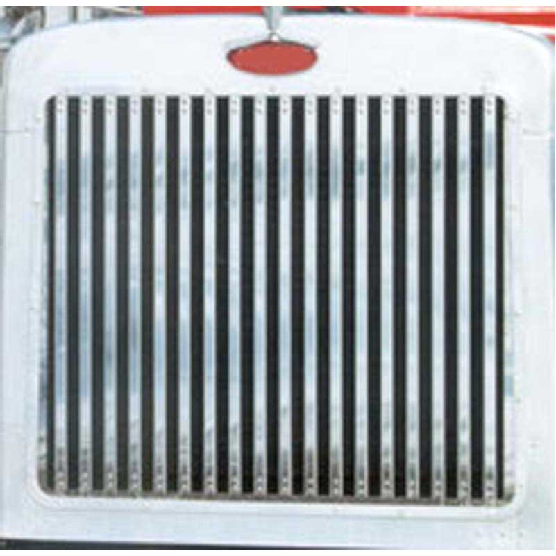 Grille Insert with 18 Vertical Bars for Peterbilt 379 Extended Hood