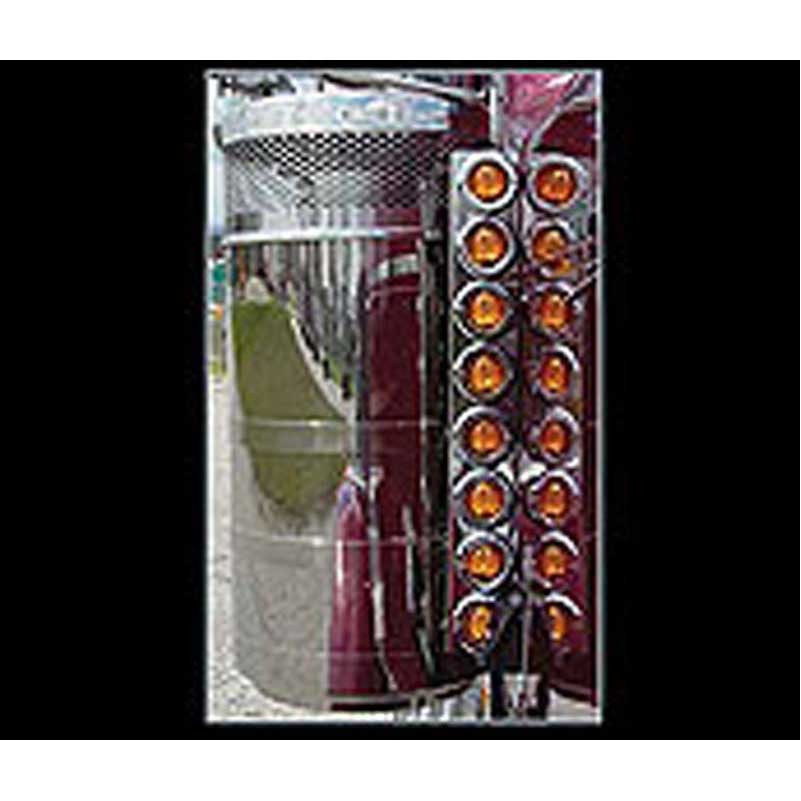 1988-2005 Peterbilt 15" Diameter Vortox Breather Light Bars - Blank - 26" Tall - Front