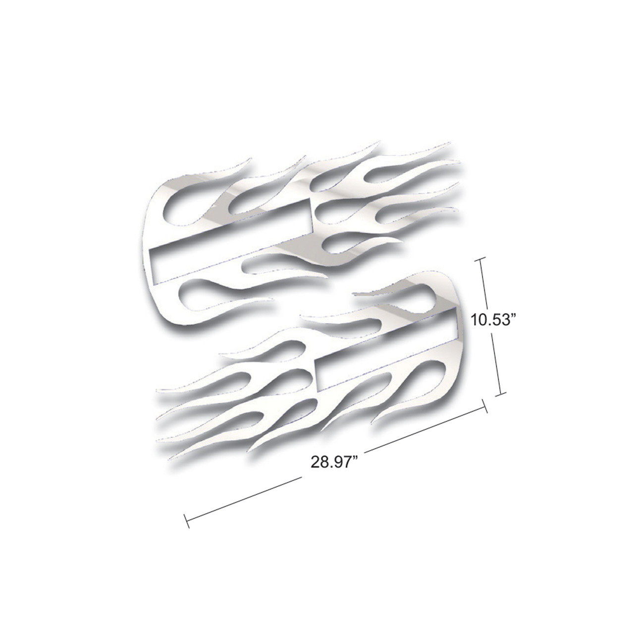 Stainless Hood Emblem Accent Flame