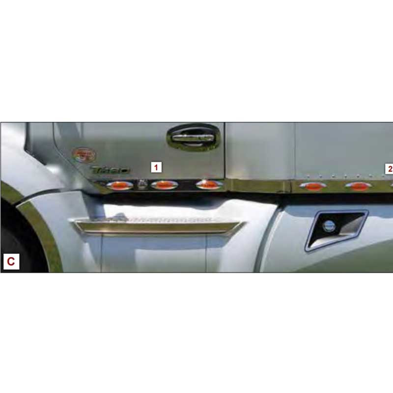 T680/T880 76 Inch Sleeper With Extensions - 20 Bulls-Eye Light Holes