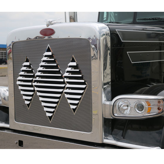 Extended Hood Grille with Triple Diamond Louvered Grill