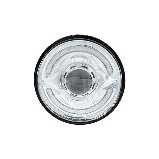 ULTRALIT- LED 5-3/4" Round Headlight With 60 LED Dual Color Light Bar, Amber & White LED - Low Beam