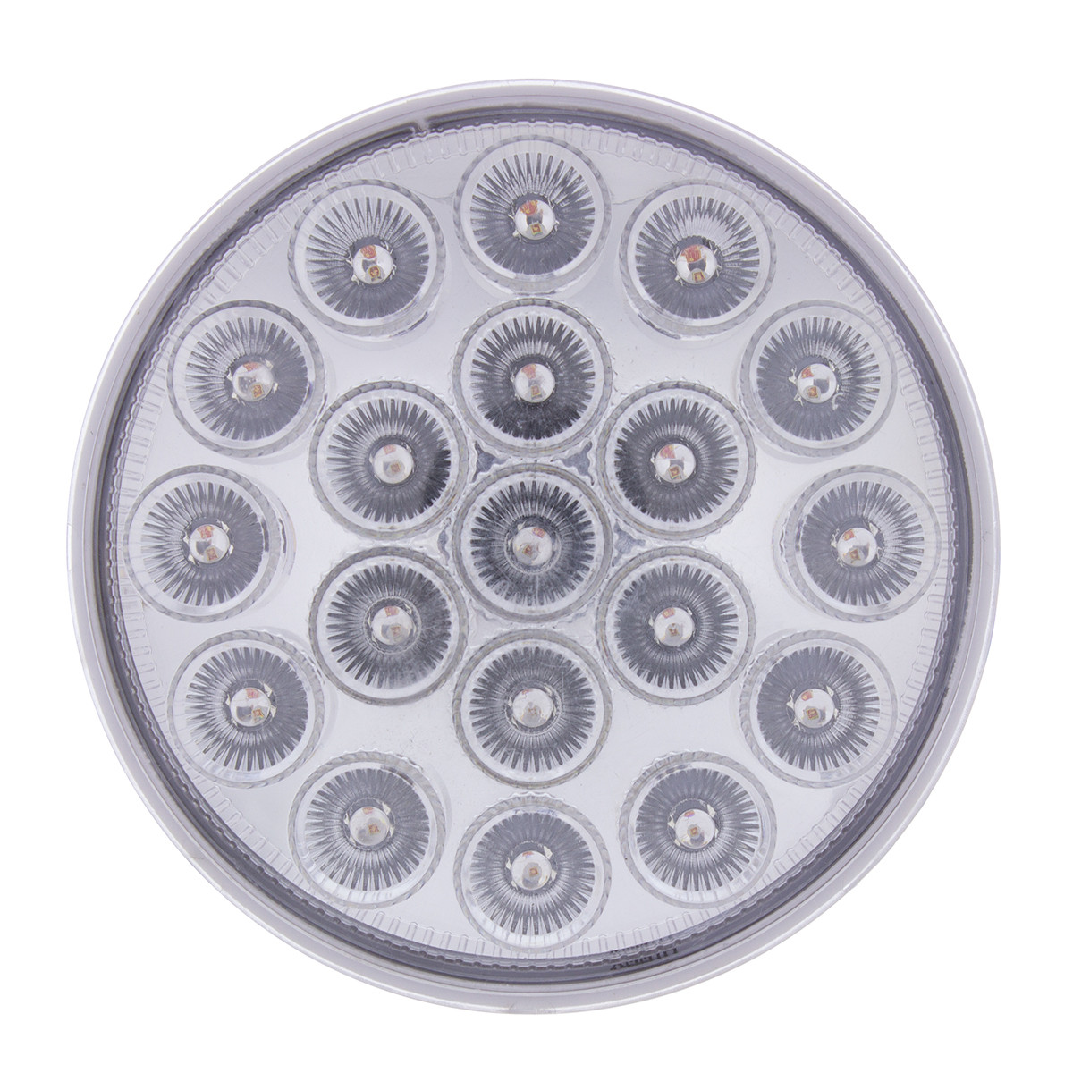19 LED 4" Round Double Fury (Stop, Turn, Tail) With Warning Light - Red & Amber LED/Clear Lens