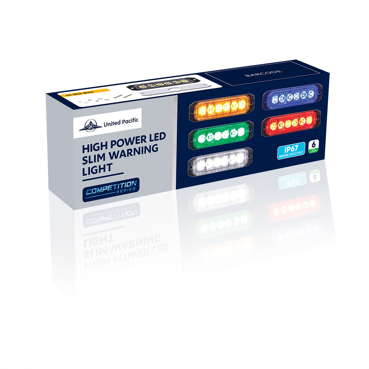 6 High Power LED "Competition Series" Slim Warning Light - White