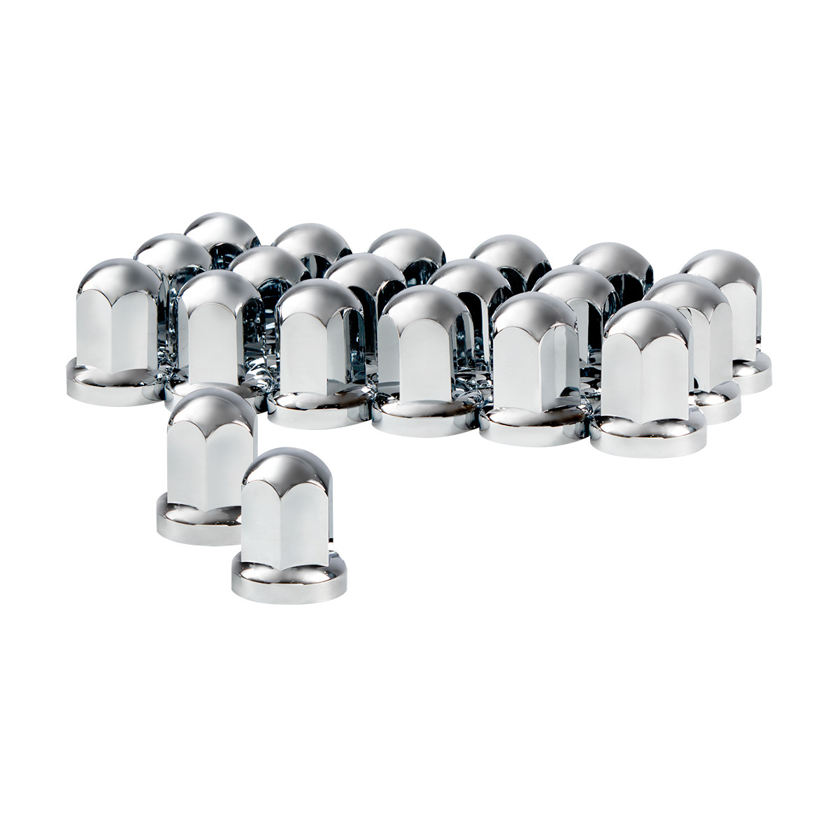 33mm x 2-7/16" Chrome Plastic Standard Nut Covers With Flange - Push-On