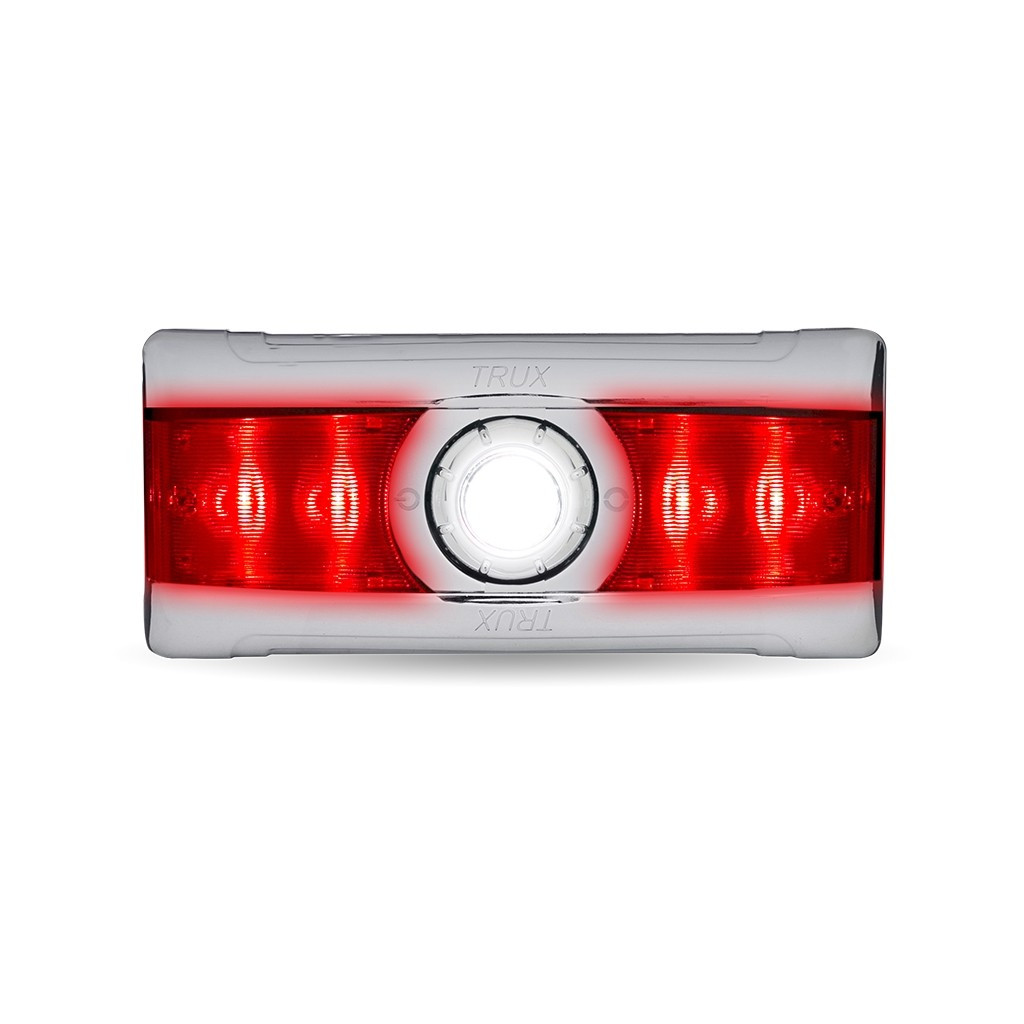 CHROME PETERBILT LED INTERIOR PROJECTOR DOME & MAP LIGHT WITH 6-COLOR AUXILIARY LED