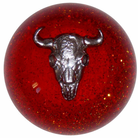 ORANGE GLITTER COW SKULL SHIFT KNOB