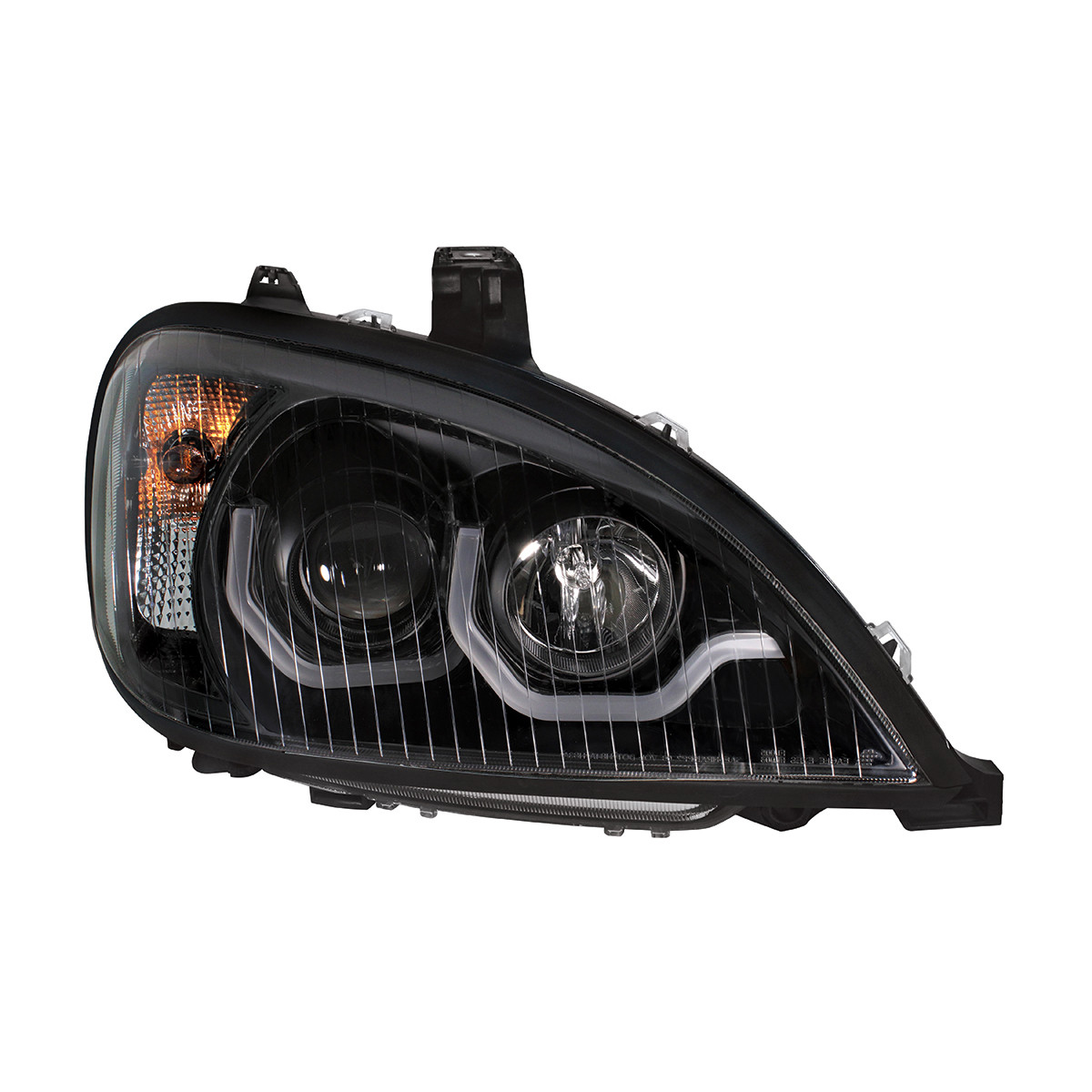 Blackout Projection Headlight W/Dual Function Light Bar For 2001-2020 Freightliner Columbia