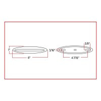 6" CLEAR RED MARKER SLIM FLATLINE LED LIGHT - 9 DIODES